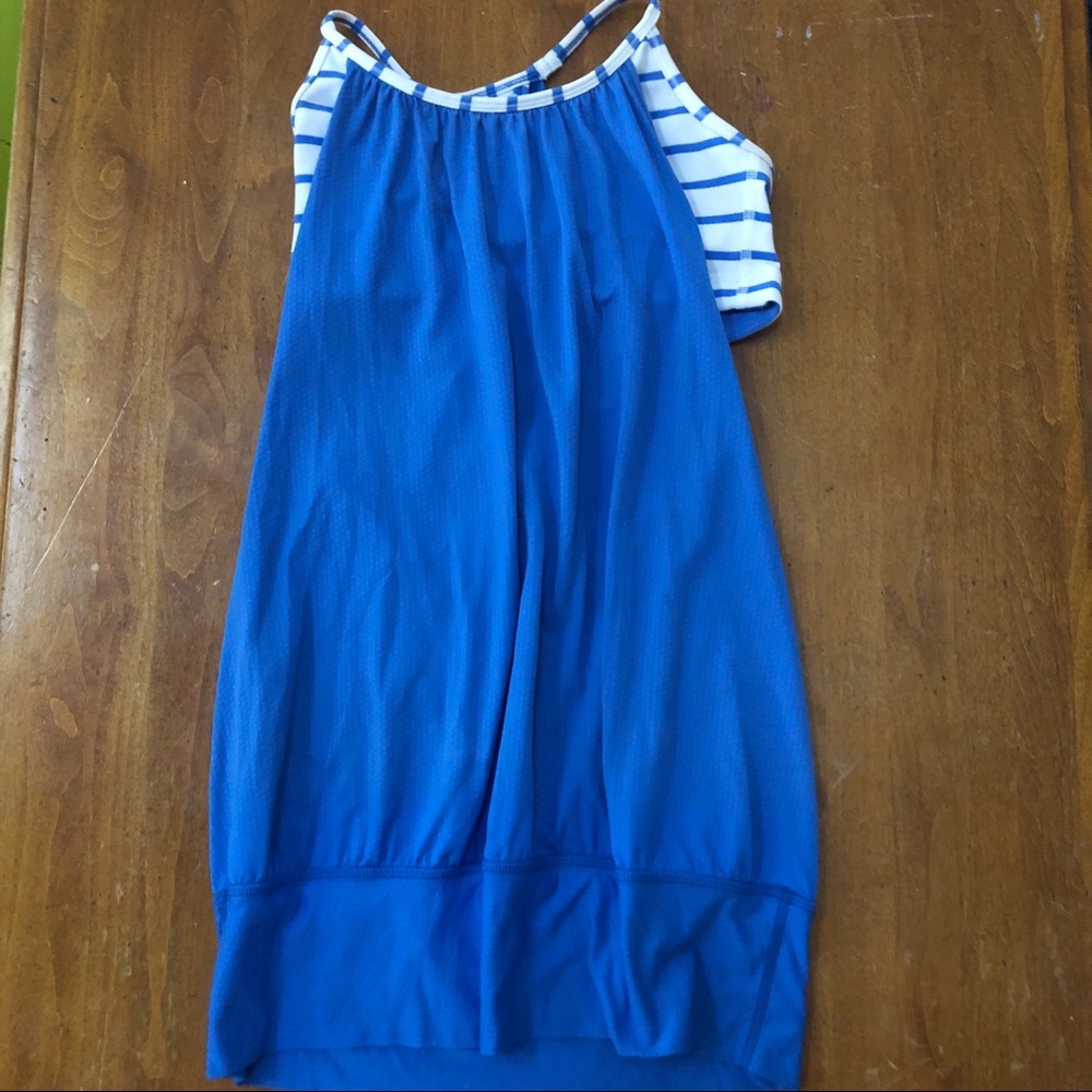 Lululemon blue and white no limits tank size 4